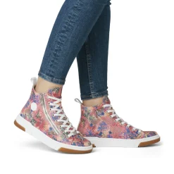Baskets Mode Rieker N3945-91 Rose Fleurs