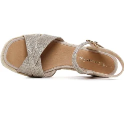 Espadrilles Compensées Tamaris 28367 Lt Gold Glam