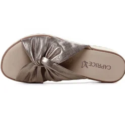 Mules Compensées Caprice 27202 Taupe Metallic