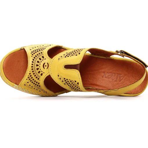 Nu-Pieds Compensés Altex Camila Jaune