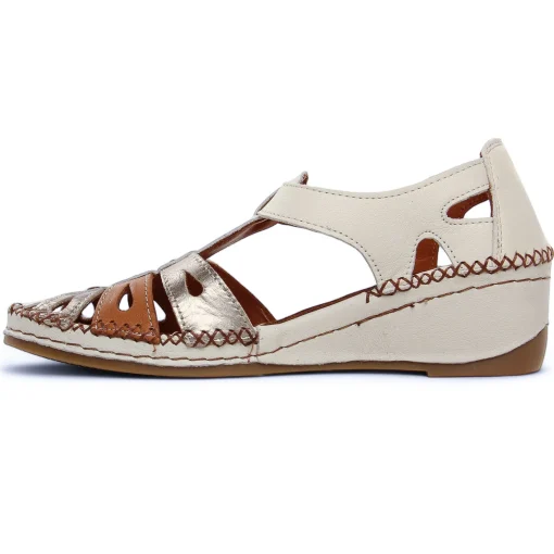 Nu-Pieds Compensés Altex Sylvette Creme Tan
