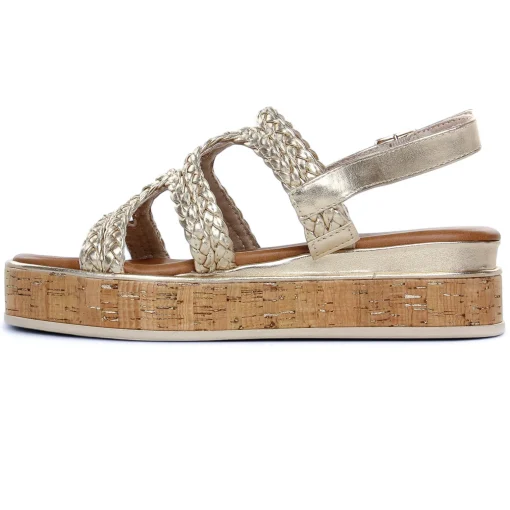 Nu-Pieds Compensés Marco Tozzi 28700 Gold