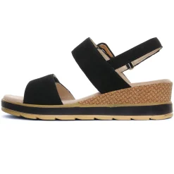 Sandales Compensées Caprice 28753 Black Nubuc