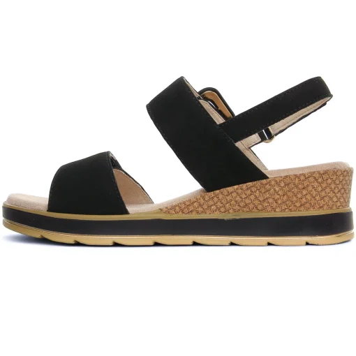 Sandales Compensées Caprice 28753 Black Nubuc