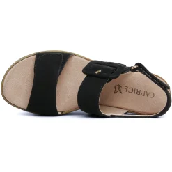 Sandales Compensées Caprice 28753 Black Nubuc