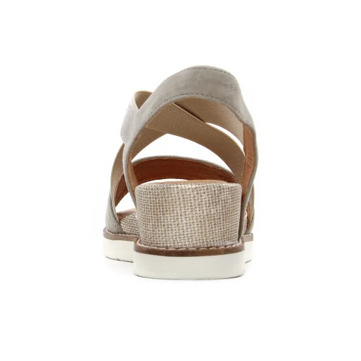 Sandales Compensées Fugitive Biscui Velour Ciment