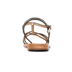 Sandales Plates Les Tropeziennes Hironela Kaki Or